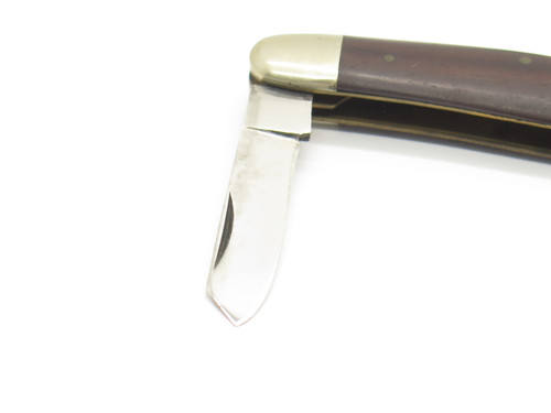 Vintage 1970s Seki Japan 3.87" Wood Handle Stainless Steel Pocket Folding Knife