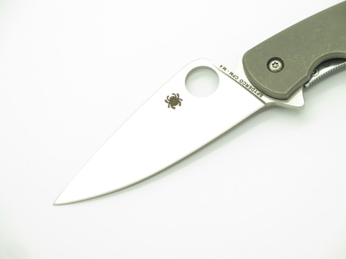 Spyderco C202TIP Mantra Plain CPM M4 Titanium Framelock Folding Pocket Knife