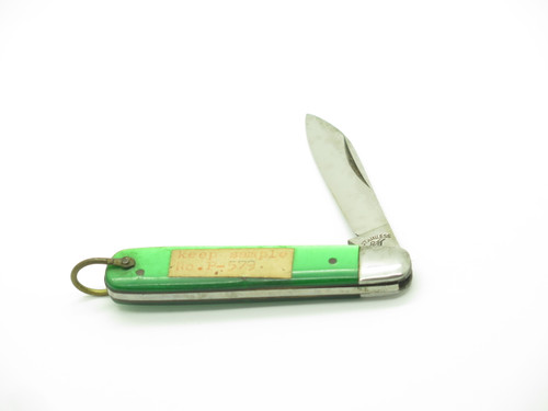 Vintage 1960s Swan Seki Japan 3" Stainless Green Handle Folding Pocket Knife