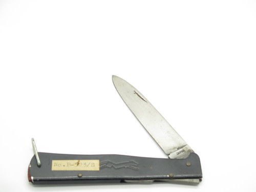 Vintage 1960s Kondo Jaguar Seki Japan 4.37" Black Metal Folding Lockback Knife