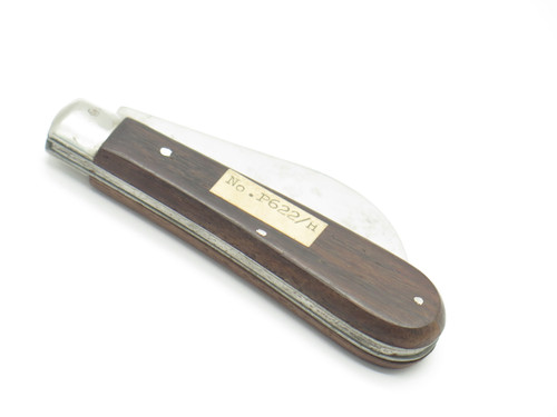 Vintage 1950s Seki Japan 4" Serrated Stainless Wood Handle Folding Pocket Knife