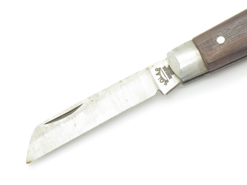 Vintage 1950s Solar Seki Japan 3.37" Folding Stainless Steel Wood Pocket Knife
