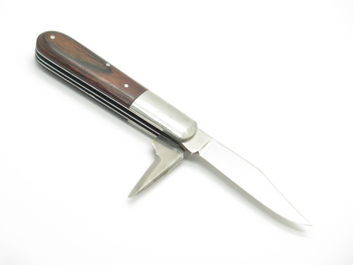 Vintage 1970s Explorer Seki Japan 3.25" Stainless & Wood Folding Pocket Knife