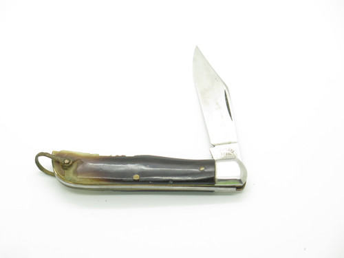 Vintage 1950s Seki Japan 3.37" Buffalo Horn Stainless Folding Pocket Knife