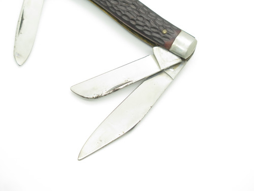 Vintage 1960s Monarch Seki Japan 4" Stockman Stainless Folding Pocket Knife