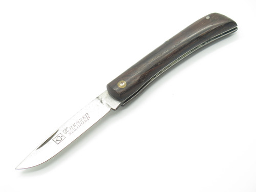 Vintage H. Herder Solingen Germany 3.62" Wood Handle Folding Pocket Knife