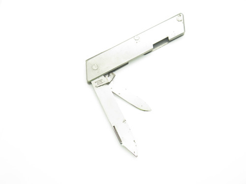 Vtg 1970s Vernco Seki Japan 3.75" Unfinished Stainless Folding Pocket Knife
