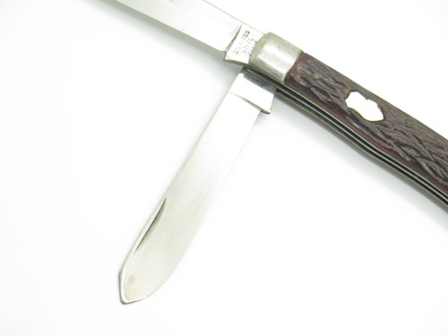 Vintage 1960s Explorer Seki Japan 4.25" Stainless Trapper Folding Pocket Knife