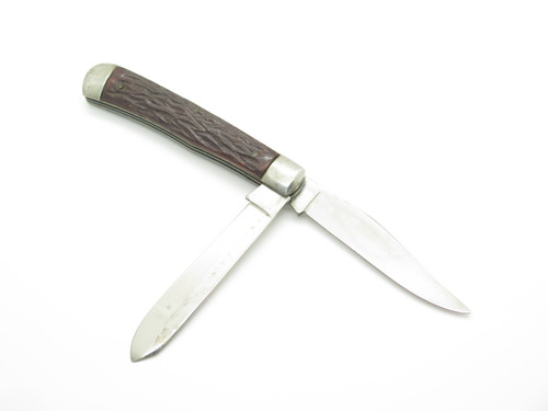 Vintage 1960s Explorer Seki Japan 4.25" Stainless Trapper Folding Pocket Knife