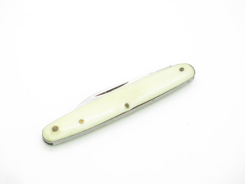 Vintage 1960s Single Blade Seki Japan Small 3" White Bone Folding Pocket Knife