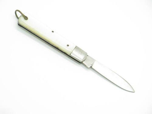 Vintage 1960s Seki Japan Small 2.87" White Handle Jack Folding Pocket Knife