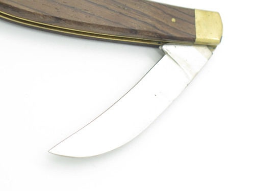Vintage 1970s Hawkbill Pruner Seki Japan 3.75" Wood Handle Folding Pocket Knife