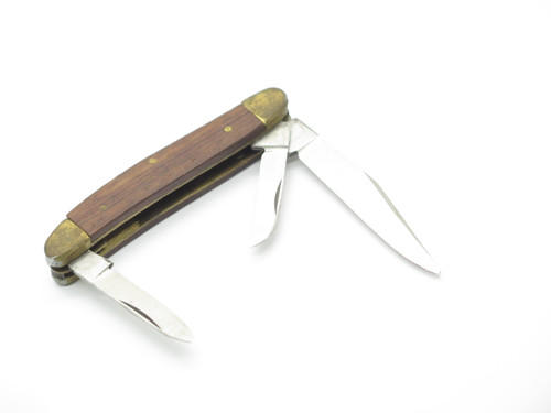 Vintage 1970s Nichols Seki Japan 3.25" Wood Stockman Folding Pocket Knife