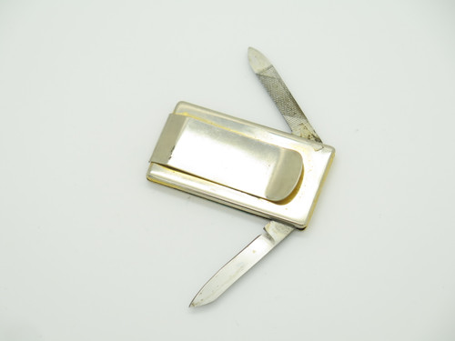 Vintage 1970s Prototype Seki Japan 2.12" Stainless Folding Money Clip Knife