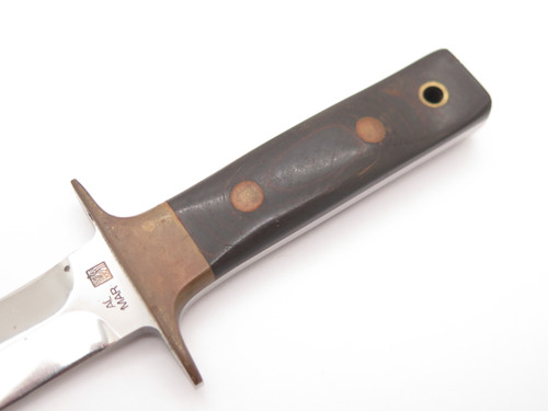 Vintage '80s Al Mar Fang I Hattori Seki Japan Micarta Dagger Fixed Blade Knife