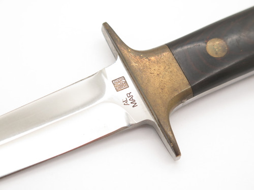 Vtg 1980s Al Mar Fang I Hattori Seki Japan Micarta Dagger Fixed Blade Knife