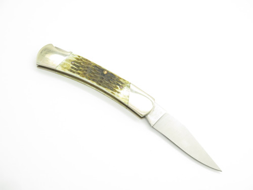 Vintage 1980s Parker Edwards USA 3.75" Bone Lockback Folding Pocket Knife