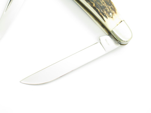 Vintage 1980s Parker Muskrat Imai Seki Japan 3.87" Stag Folding Pocket Knife