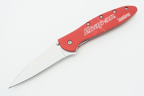 Kershaw Snap On 1660RAT Leek Red Plain Edge Folding Pocket Knife *factory 2nd