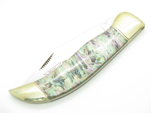 Rough Rider RR353 Clasp 5.5" Imitation Abalone Folding Hunter Pocket Knife