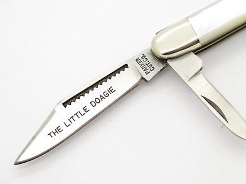 Vtg Parker Seki Japan 2 Blade Peanut Pearl MOP Folding Pocket Knife