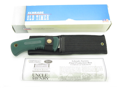 Vintage Schrade Old Timer 1420T Guidemaster Fixed Blade Skinning Hunting Knife