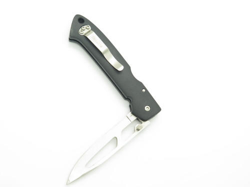 Vtg Beretta Airlight Seki Japan 5" Black Handle Lockback Folding Pocket Knife