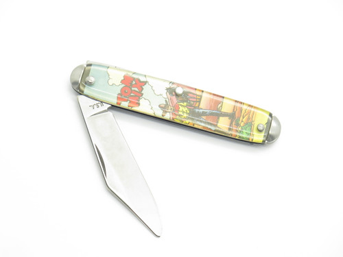 Vintage 1990s Tom Mix Western USA Novelty Knife Co 3.5" Folding Pocket Knife