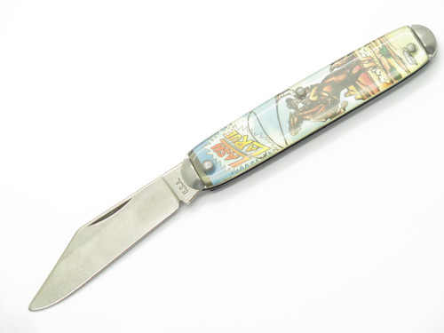 Vintage 1990s Lash Larue Western USA Novelty Knife Co 3.5" Folding Pocket Knife