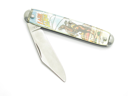 Vintage 1990s Lash Larue Western USA Novelty Knife Co 3.5" Folding Pocket Knife