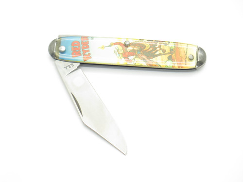 Vintage 1990s Red Ryder Western USA Novelty Knife Co 3.5" Folding Pocket Knife