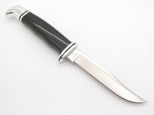 Vintage Pre-1986 Buck 102 Woodsman Black Handle Fixed Blade Hunting Knife