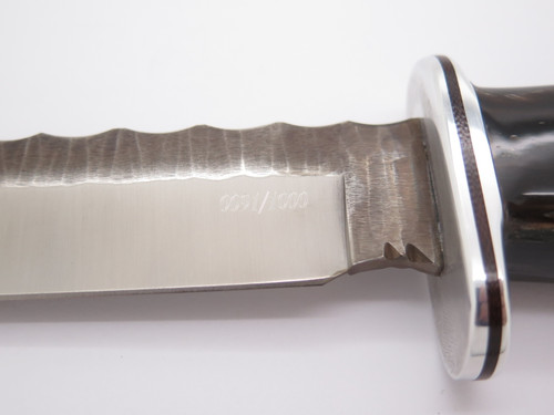 2009 Buck 119 Special Custom Buffalo Horn Deer Inlay Fixed Blade Hunting Knife