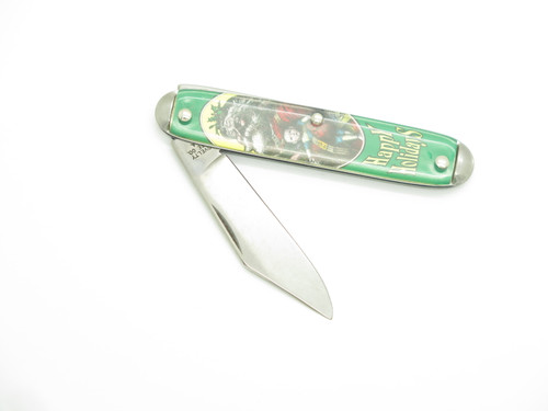 Vtg 90s Novelty Knife Co Happy Holidays USA 3.5" Folding Pocket Knife