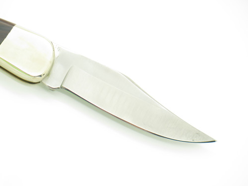 Vintage 1970s KLAAS Seki Japan Wood Handle 4.25" Lockback Folding Pocket Knife