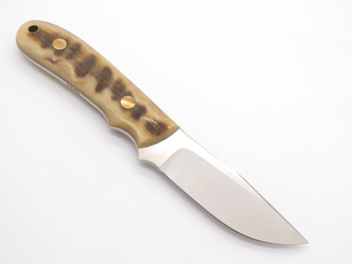 Bob Dozier Arkansas Custom N690 Ram Horn Fixed Blade Hunting Knife & Sheath