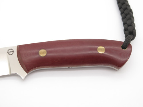 Bob Dozier Arkansas Custom D2 Maroon Micarta Fixed Blade Hunting Knife & Sheath