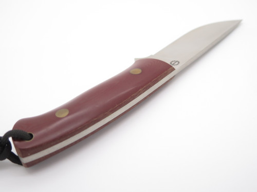 Bob Dozier Arkansas Custom D2 Maroon Micarta Fixed Blade Hunting Knife & Sheath