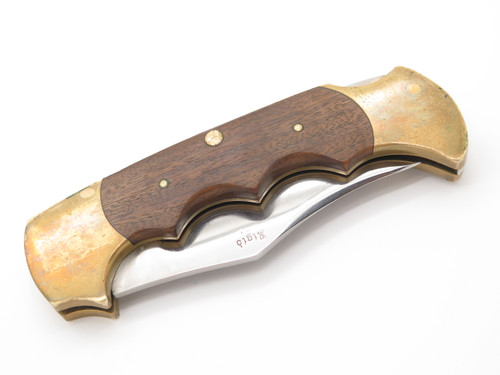 Vintage '70s Rigid USA R9 Apache Fingergroove Folding Hunter Lockback Knife
