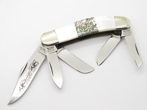 Vtg American Blade Parker Seki Japan Pearl Abalone Sowbelly Folding Knife