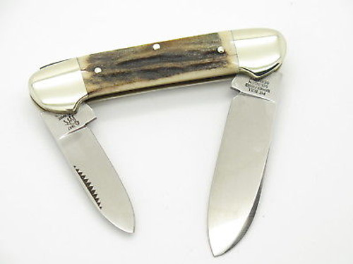 Vtg 1997 Bulldog Brand Solingen Stag Canoe Folding Pocket Knife