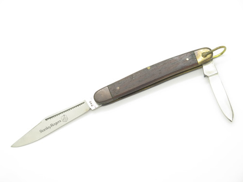 Vintage 70s Stanley Rogers 240 Seki Japan 3.87" Wood Handle Folding Pocket Knife