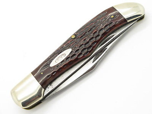 Vtg 1940-1964 Case XX 6265 Sab Large Folding Hunter Knife Red Bone