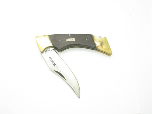 Vintage 70s Technicraft Seki Japan Large 5.5" Wood Lockback Folding Hunter Knife