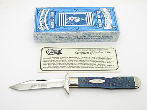 Case Classic XX 61011 1/2 Cheetah Blue Bone Swing Guard Folding Knife