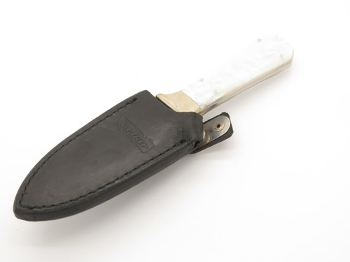 Vintage '80 Ka-bar 2751 White swirl Seki Japan Dagger Fixed Blade Knife & Sheath