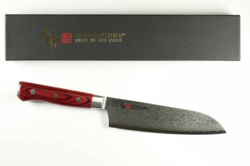 Mcusta Zanmai Red Seki Japan Santoku 180mm Damascus Kitchen Cutlery Knife