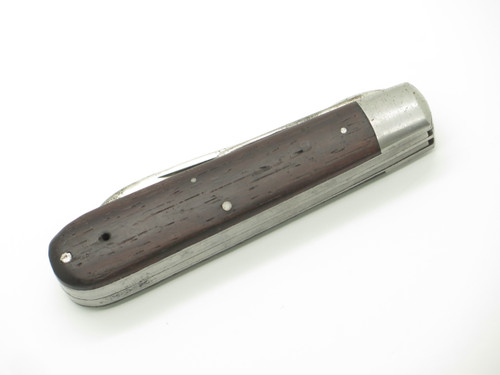Vintage Camillus NY USA TL-29 3.7" Wood Linerlock Folding Military Pocket Knife
