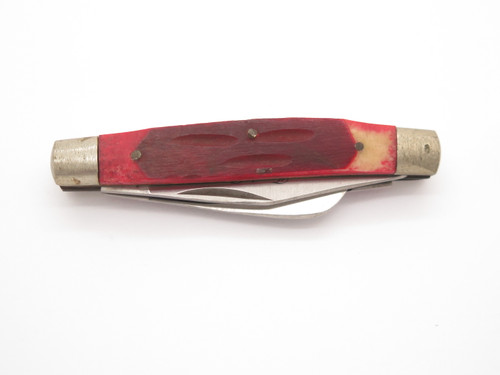 Vintage 80s Frost Seizo Imai Seki Japan Red Bone 3.37" Folding Pocket Knife