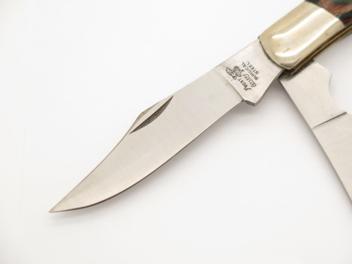 Vintage '80s Frost Seizo Imai Seki Japan Folding 4" Wood One Arm Trapper Knife
